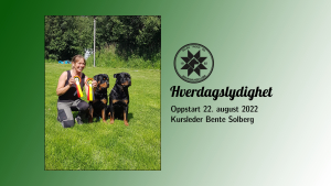 Annonse kurs i hverdagslydighet oppstart 22.08.22.